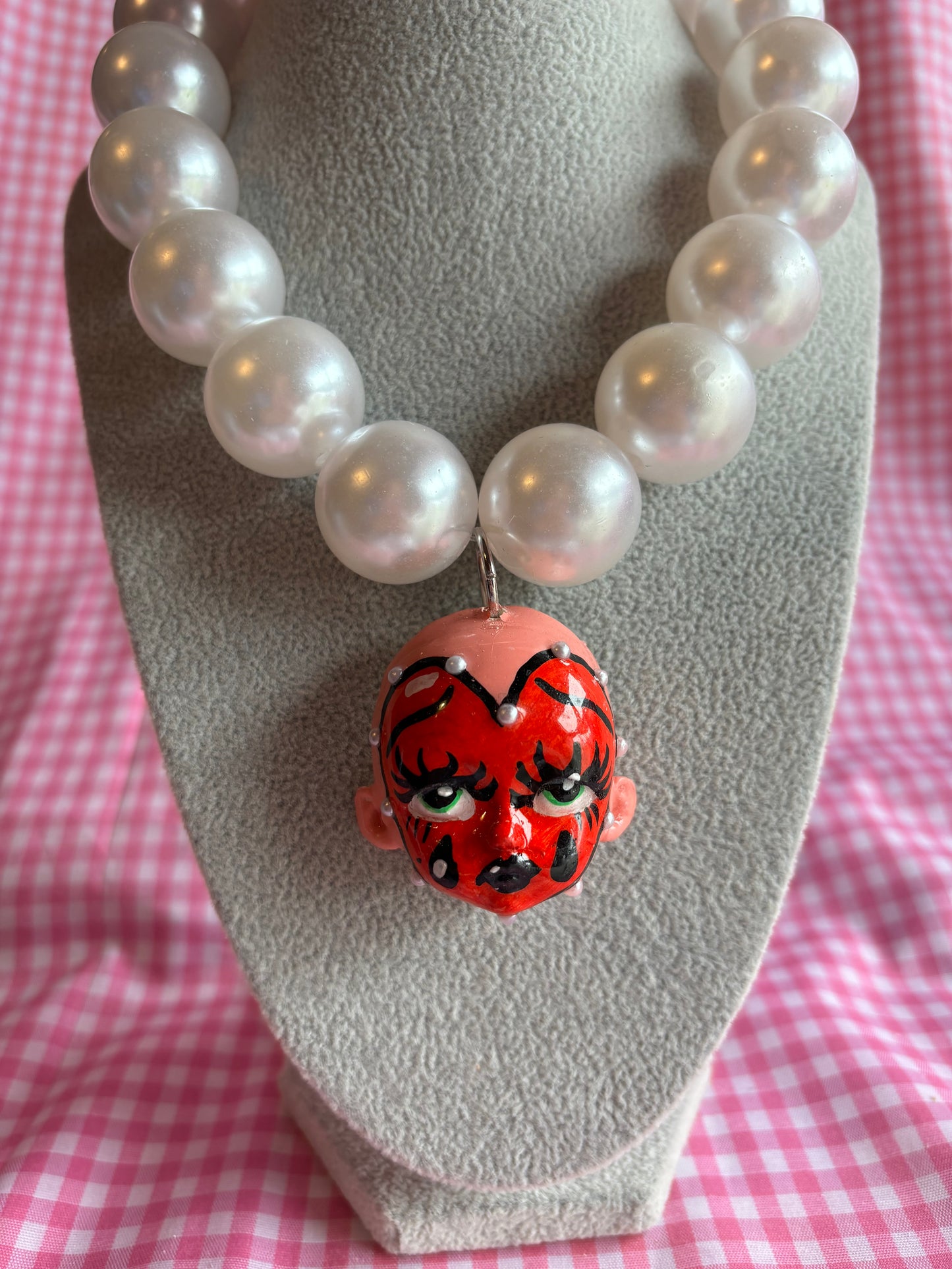 Collar RedHeart Perlas