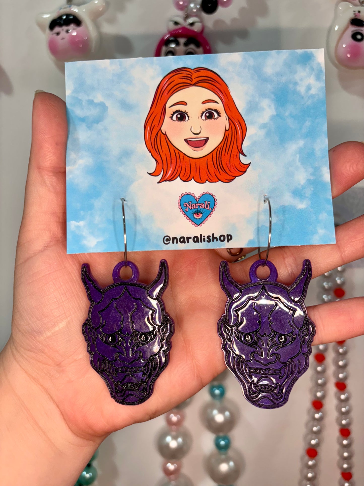Pendientes Hannya Morados