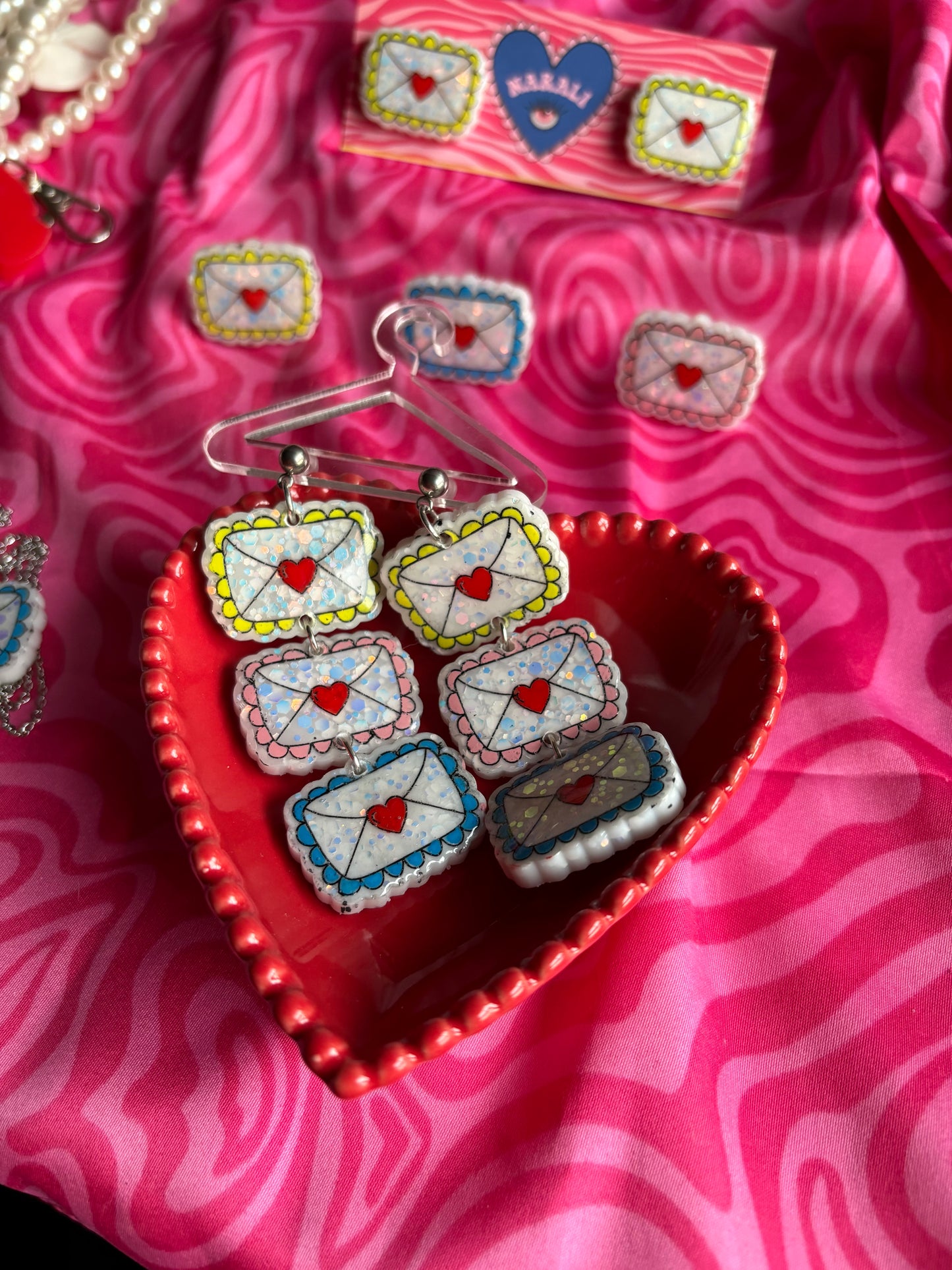 Pendientes Love Letters Triple