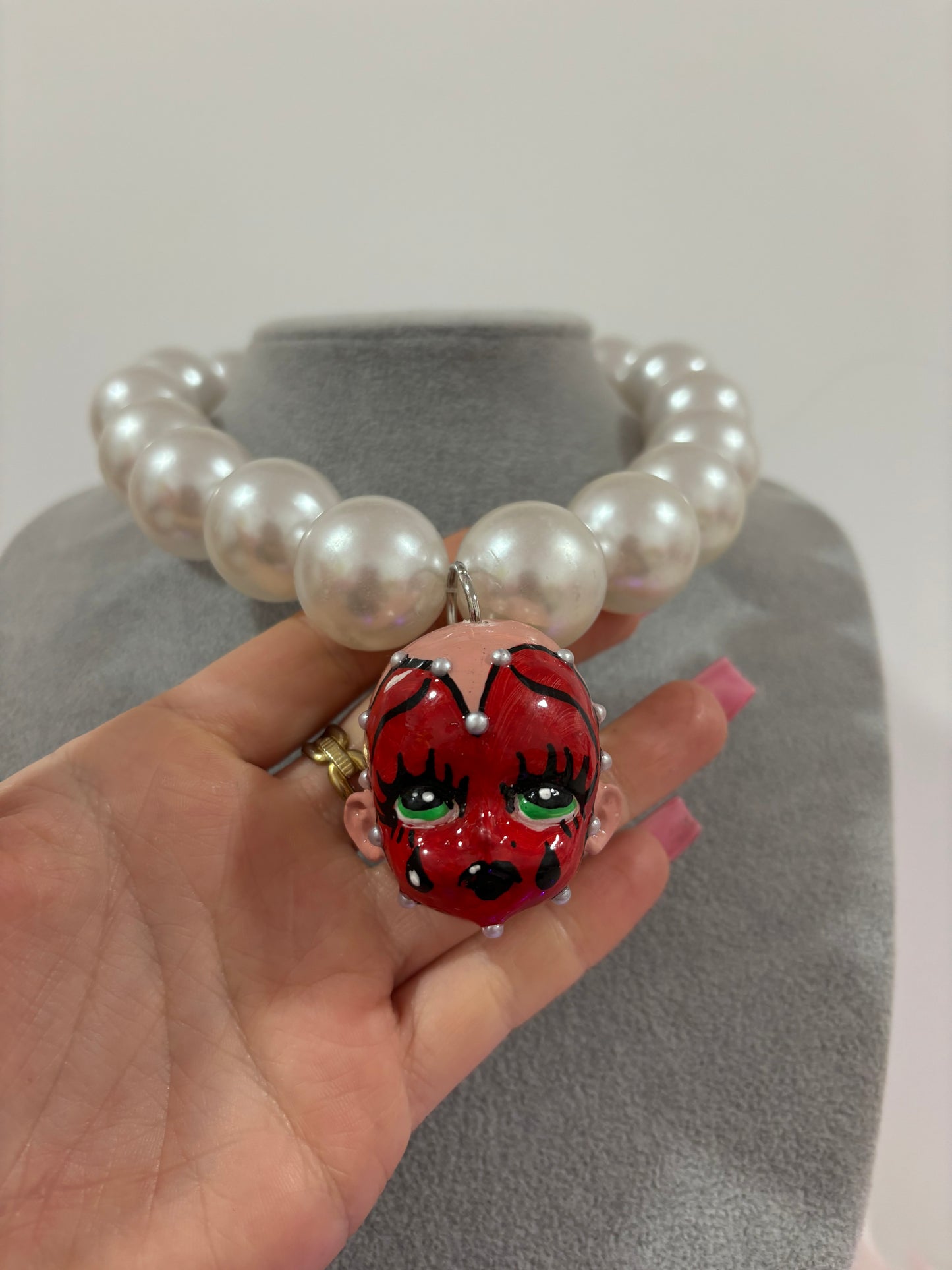 Collar RedHeart Perlas