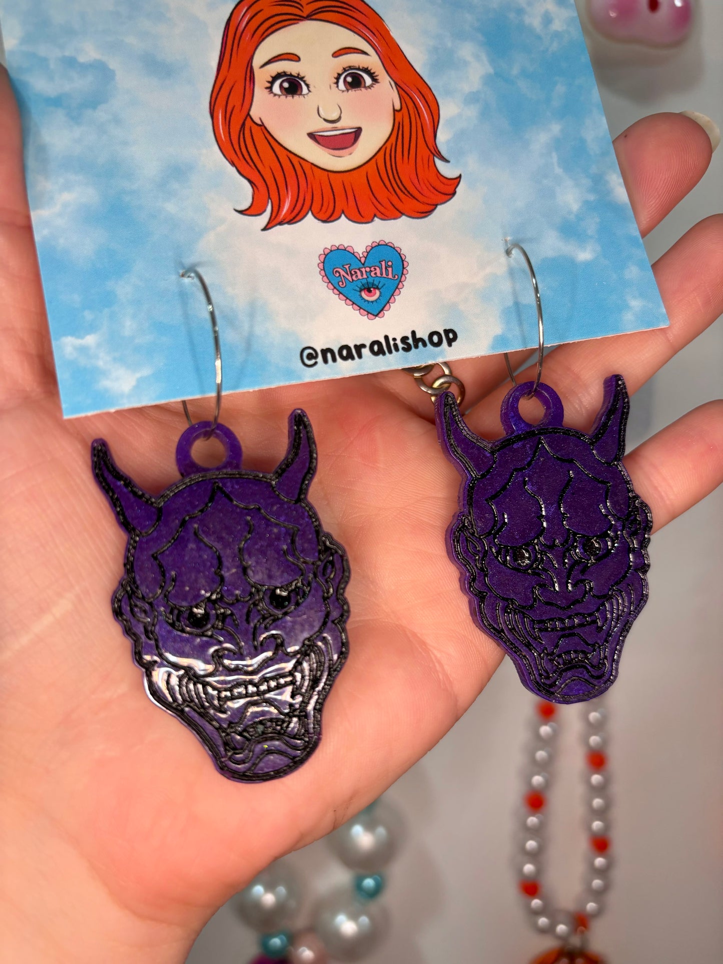 Pendientes Hannya Morados