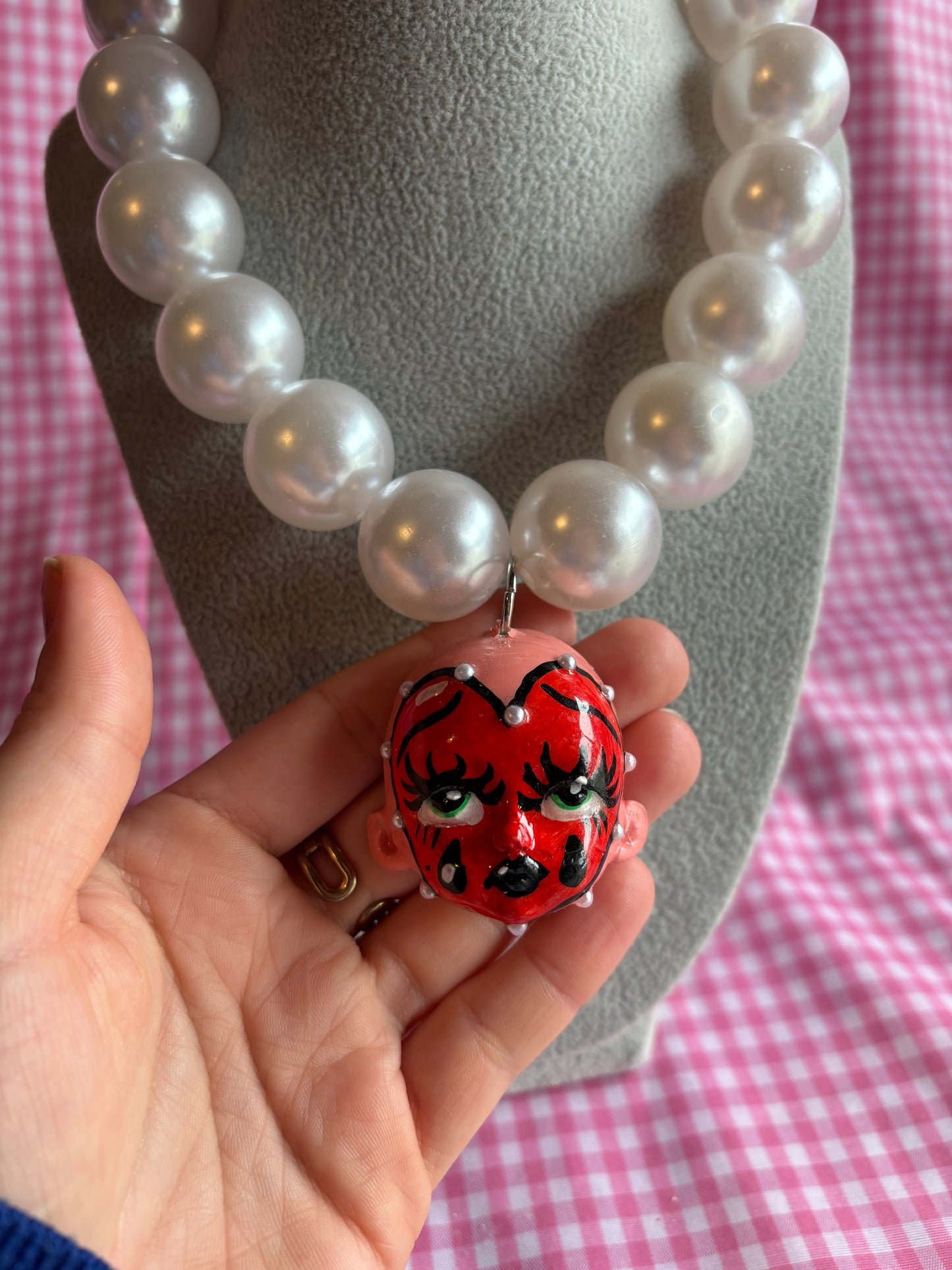 Collar RedHeart Perlas