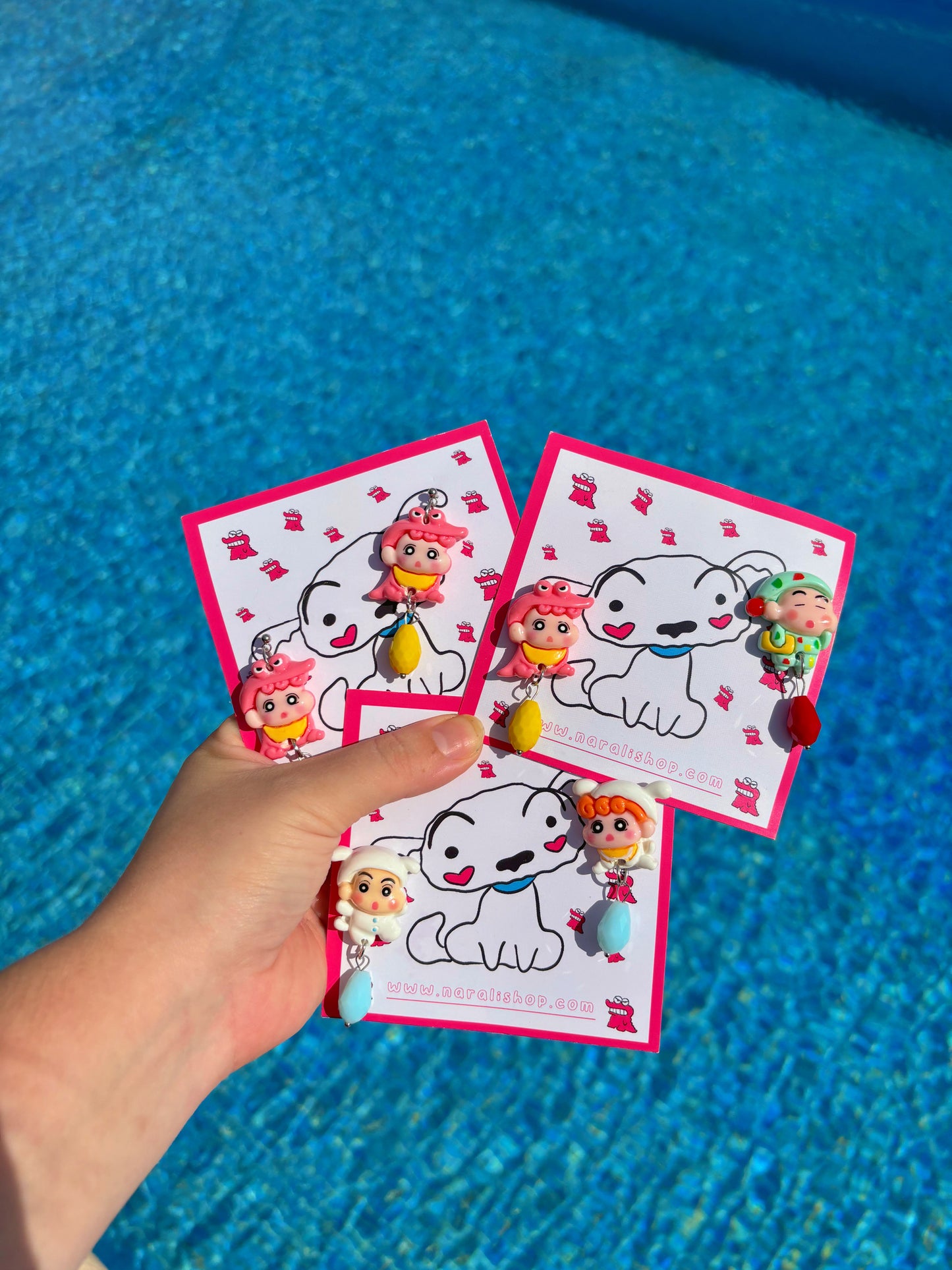 Pendientes Shinchan-Himawuari 3D