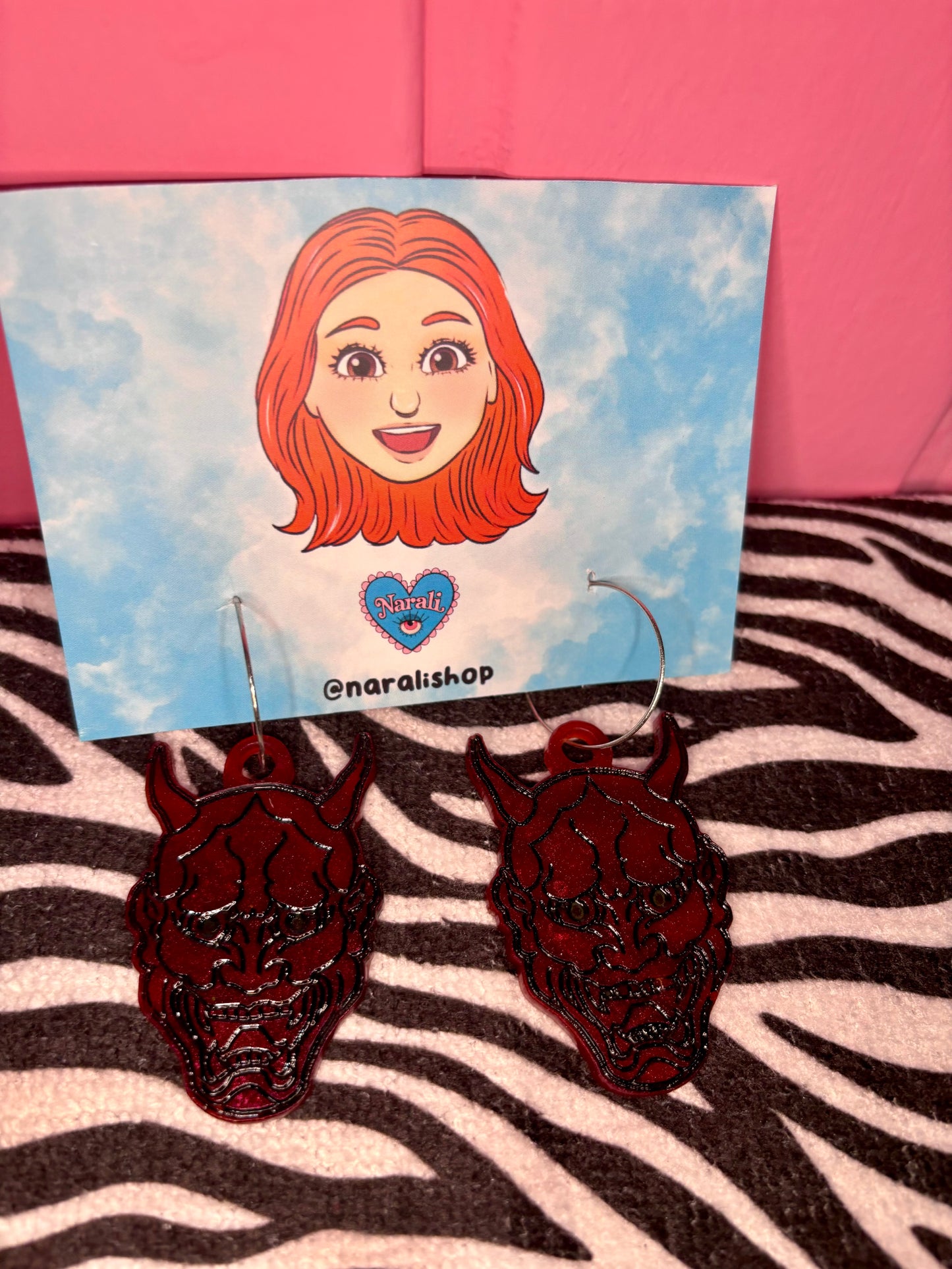 Pendientes Hannya Rojos