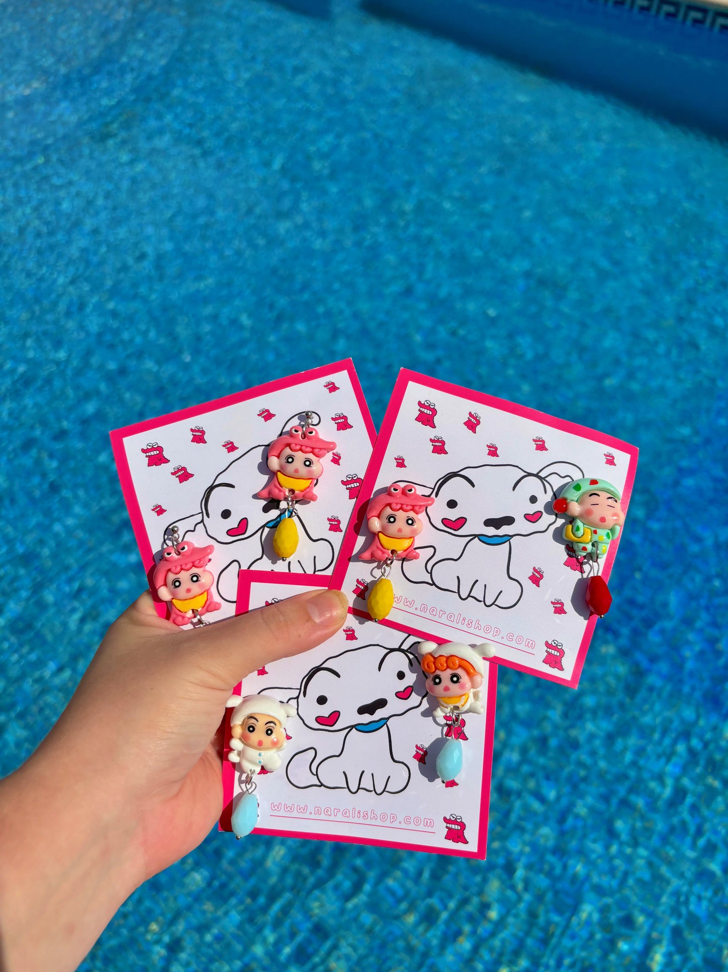 Pendientes Shinchan-Himawuari 3D