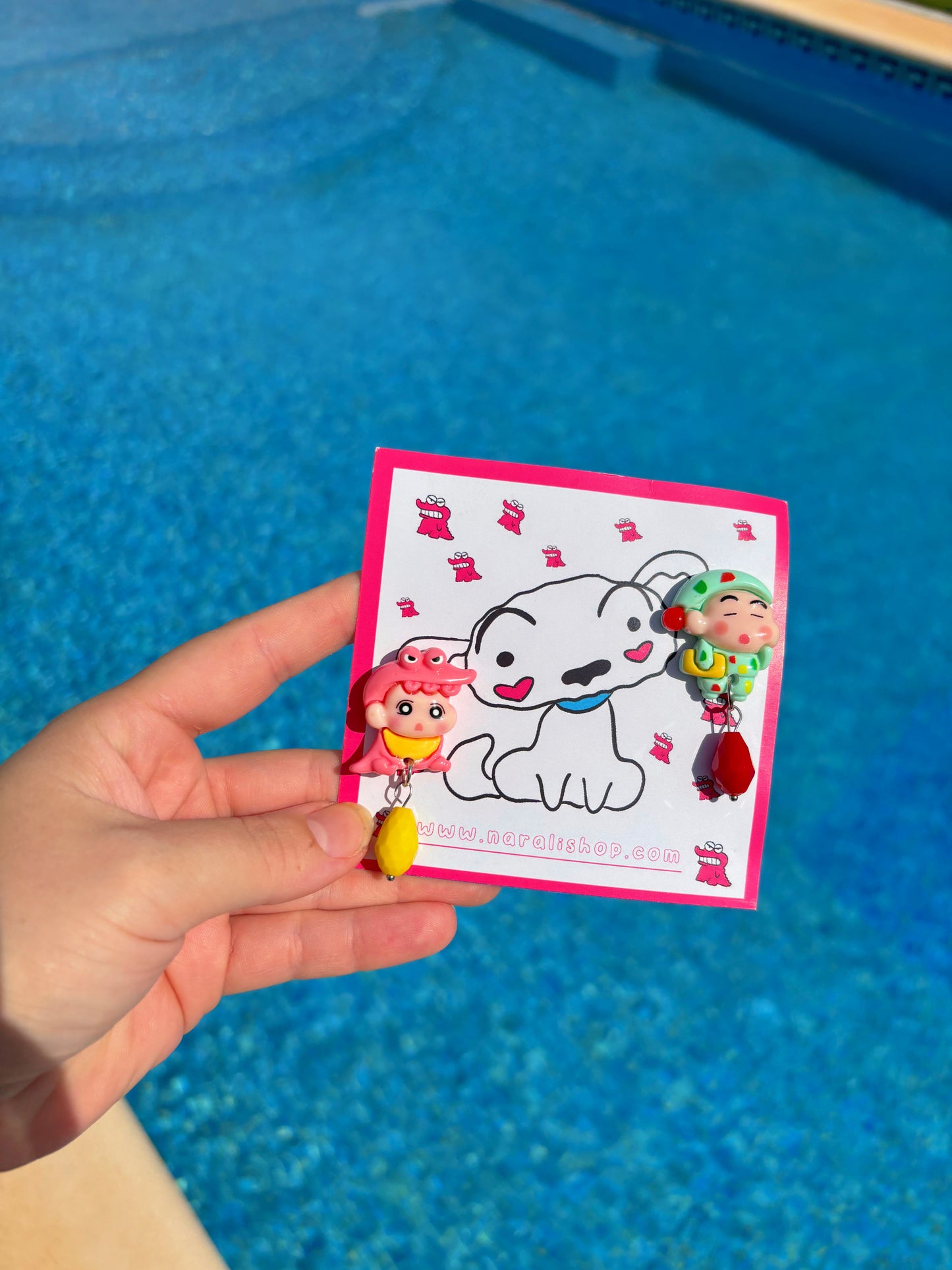 Pendientes Shinchan-Himawuari 3D