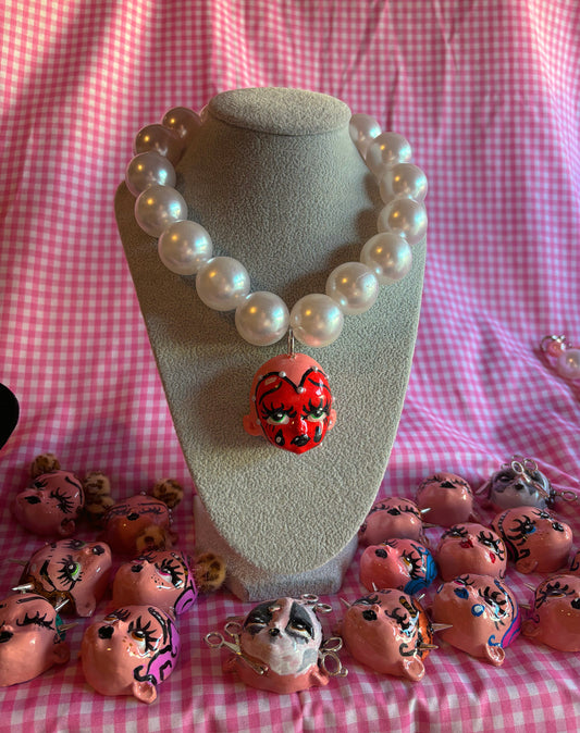 Collar RedHeart Perlas