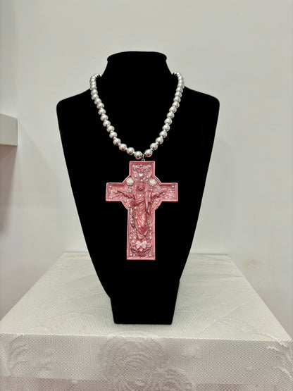 COLLAR PERLAS PARA CRISTO METALIZADO