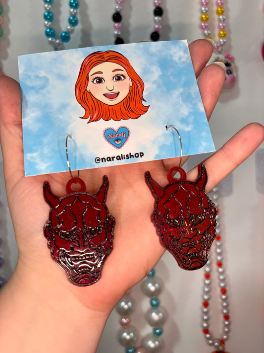 Pendientes Hannya Rojos
