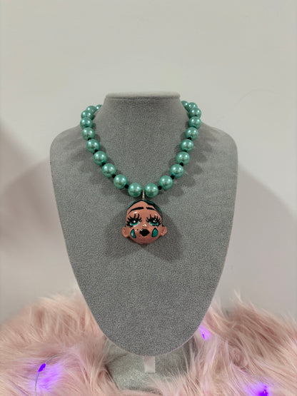 Collar Llorona Aquamarina