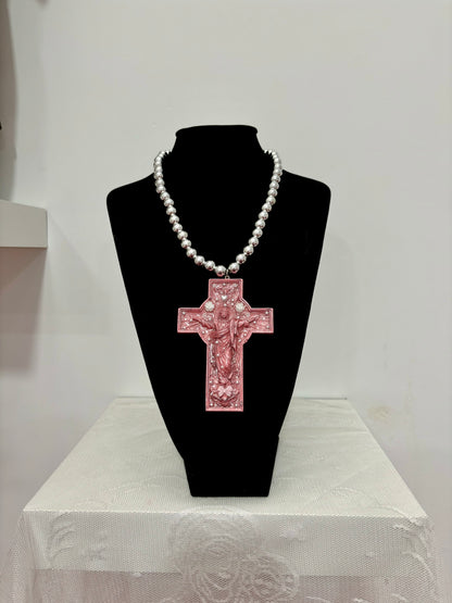 COLLAR PERLAS PARA CRISTO METALIZADO