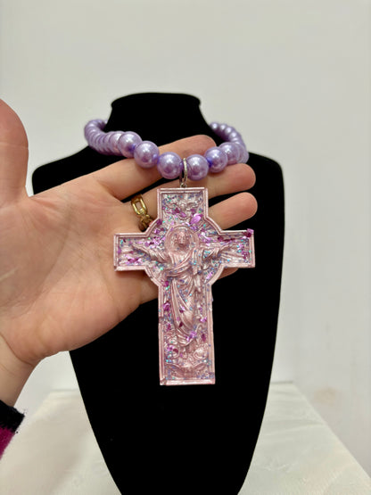 COLLAR PERLAS PARA CRISTO LILA