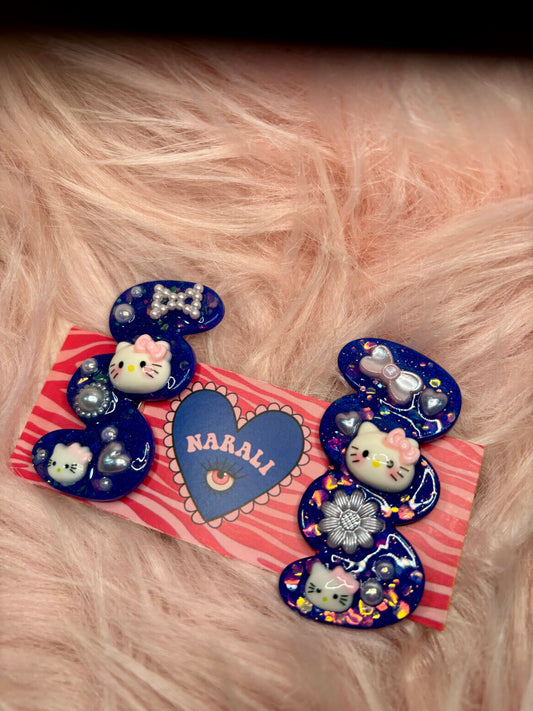 Pendientes Kitty Azules