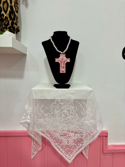 COLLAR PERLAS PARA CRISTO METALIZADO