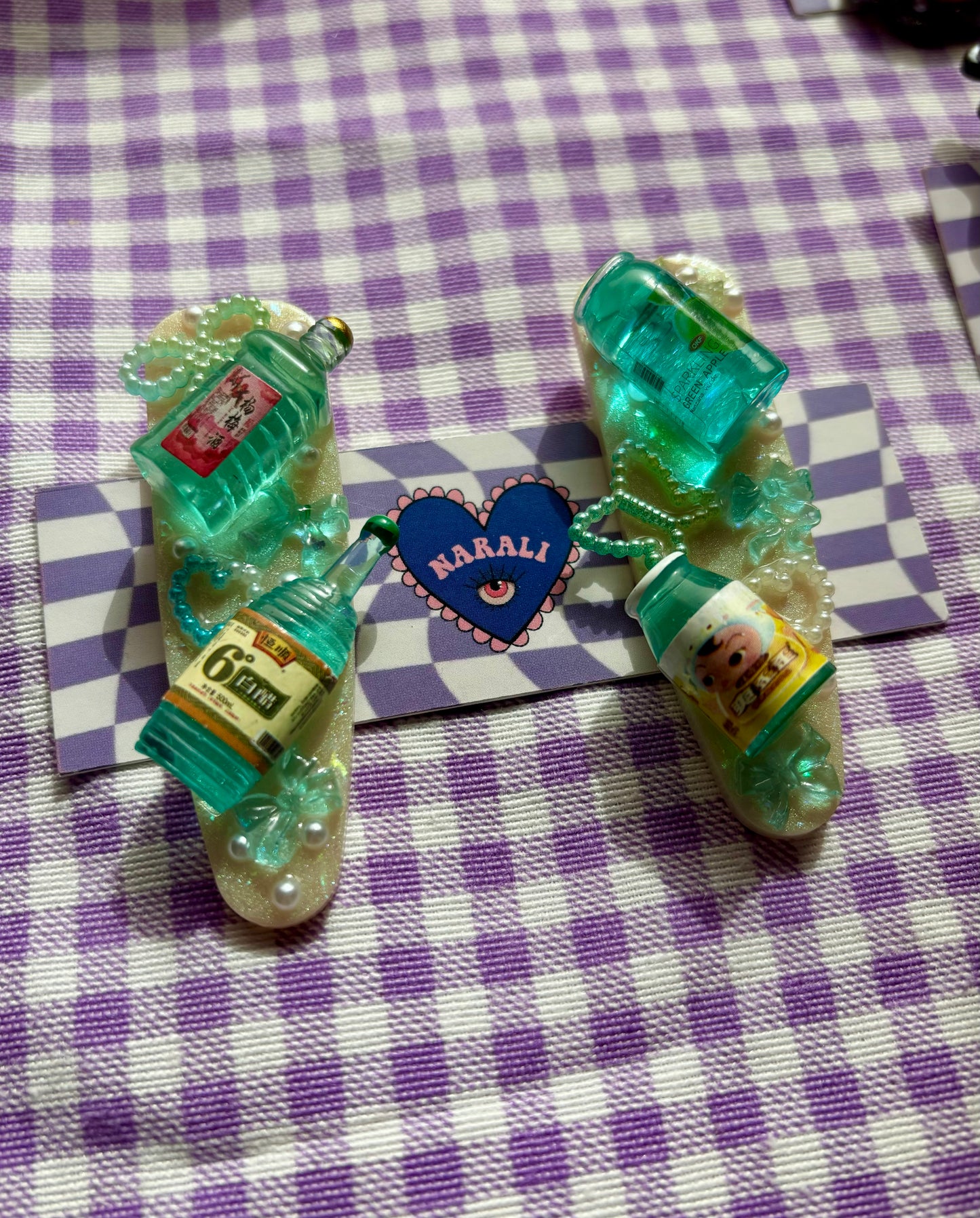 Pincitas Asiáticas Aquamarina 🩵