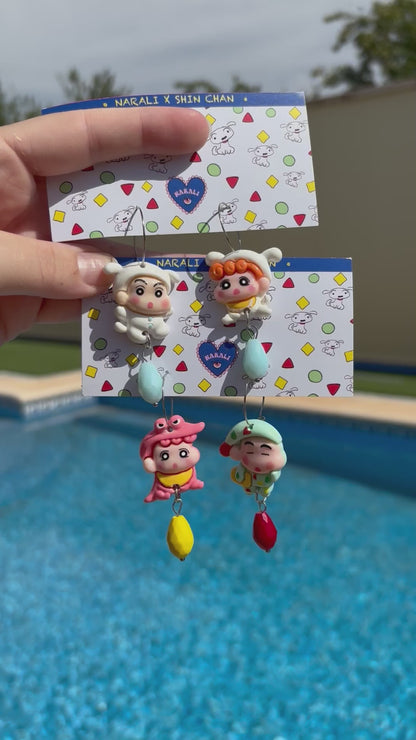 Pendientes Shinchan-Himawuari 3D